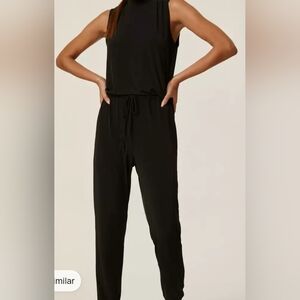 Lanston Sleeveless Turtleneck Wide Leg Jumpsuit  Size L